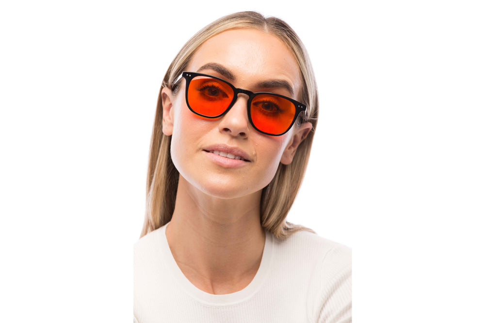 Woman Wearing Parker Blue Light Blocking Glasses Prescription